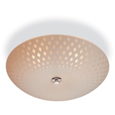 Celine 3 Light Semi Flush Ceiling Light Opal Glass, Decorative Pattern, E14