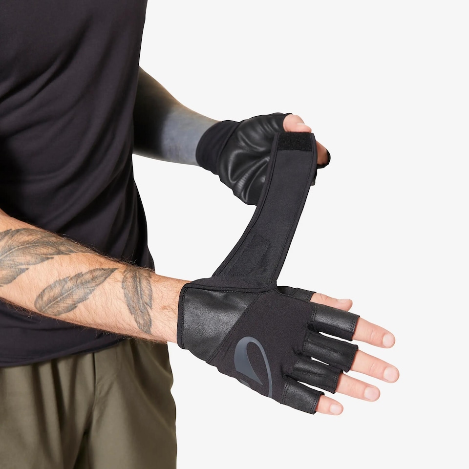 image 1 of Decathlon Weight Training Gloves Wrist Support and Grip