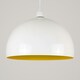 image 1 of ValueLights Modern Gloss White And Yellow Metal Dome Ceiling Pendant Light Shade White