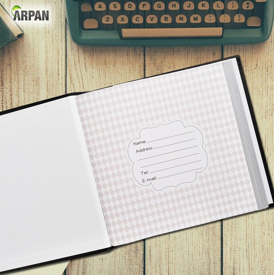 image 1 of ARPAN Slip In Case Book-Bound Memo Photo Album – Holds 200 Photos 6" x 4" (10x15cm) – Hardcover Memory Album with Writing Space for Family, Wedding & Travel Pictures