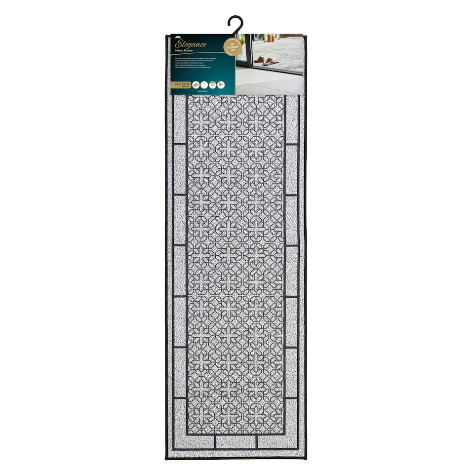 image 1 of JVL Avanti Machine Washable Entrance Doormat and Runner Set - Grey