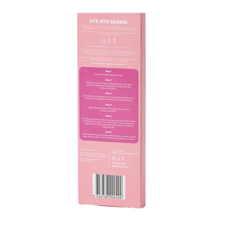 image 1 of Booby Tape Silicone Scar Patches, Protect and Hydrate the Skin while Helping Old and New Scars Fade Away More Easily, Suitable for Post-Surgery Scars 6 x 20.5cm Reusable Patches