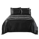 image 1 of Shimmer Duvet Cover Set Luxury Bedding with Elegant Metallic Finish | Black | Super King