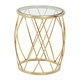 image 2 of Interiors by Premier Stylish Gold Side Table with Clear Glass, Luxurious Gold Finished Bedside Table, Contemporary Round Table Gold