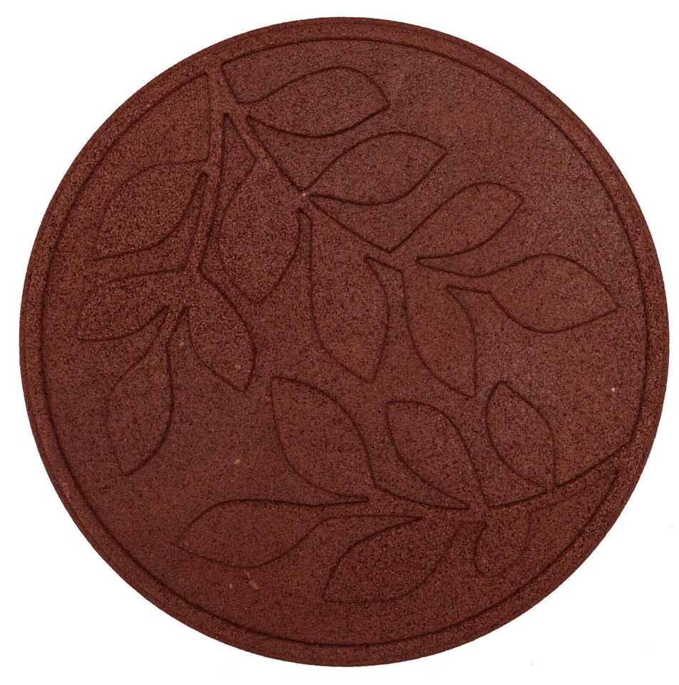 image 1 of Nicoman Reversible Outdoor Garden Stepping Stone Leaves in Terracotta - Pack of 4 | Red | Terracotta | Pack of 4