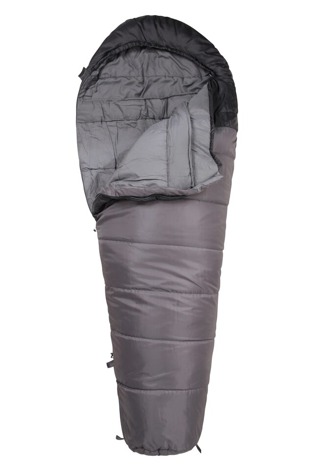 image 1 of Mountain Warehouse Summit 250 Mummy Sleeping Bag Insulated 3 Season Camping Hiking Bed