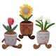 image 1 of Gisela Graham Easter Set of 3 Plush Flower Pot Shelf Sitters - Tulip, Daisy, Sunflower