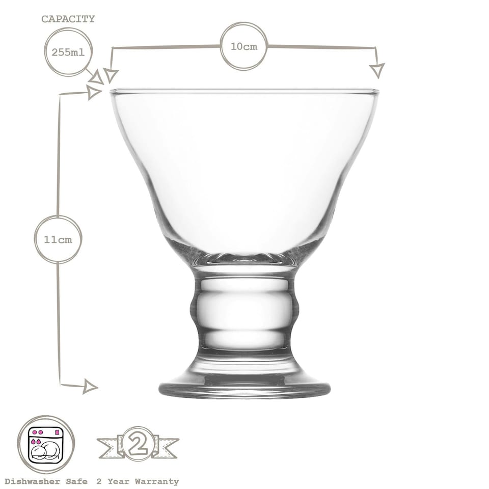 image 1 of LAV Orion Glass Ice Cream Bowls - 255ml - Pack of 6 Clear