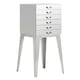 image 1 of Interiors By Premier Modern 6 Drawer Chest,Stainless Steel Dresser With Mirrored Surface, Storage Cabinet With Crescent Handles Grey