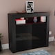 image 7 of Vida Designs Nova 2 Door LED Sideboard Buffet Cabinet Storage - Black | Black | 1