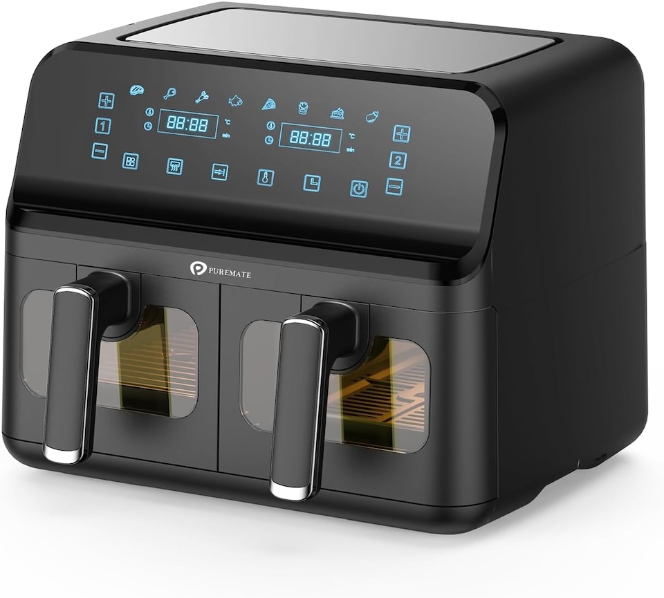 image 1 of PureMate 9 Litre Digital Dual Air Fryer - Black