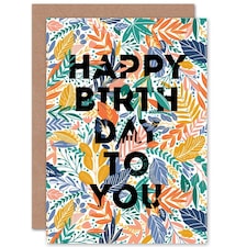 Botanical Leaves Ferns Plant Lover For Her Birthday Greeting Card