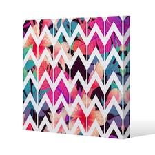 Tropical Geometric Zig Zags (Canvas Print) 46 x 46 x 4cm