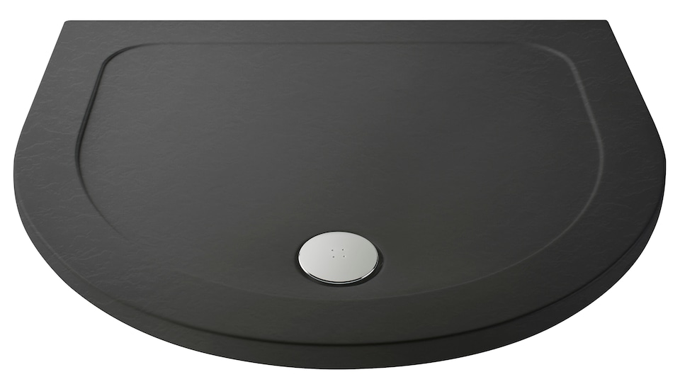 image 1 of Balterley Premium D Shape Shower Tray | Grey | Grey Slate