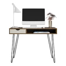 Concord desk with storage in brown / grey