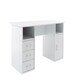 image 1 of Maryland Desk with 3 Drawers and 1 Door White | White | White