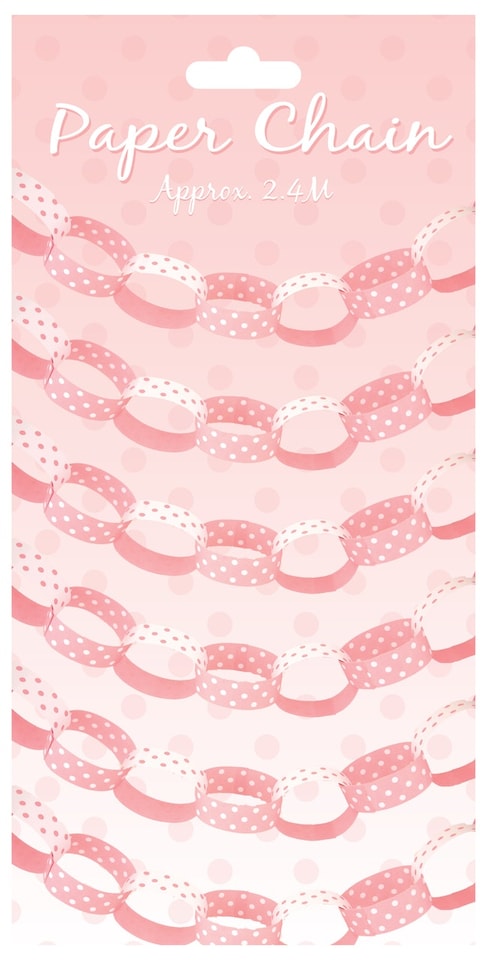 image 1 of Chain Paper Polka Dot Pink 2.4m