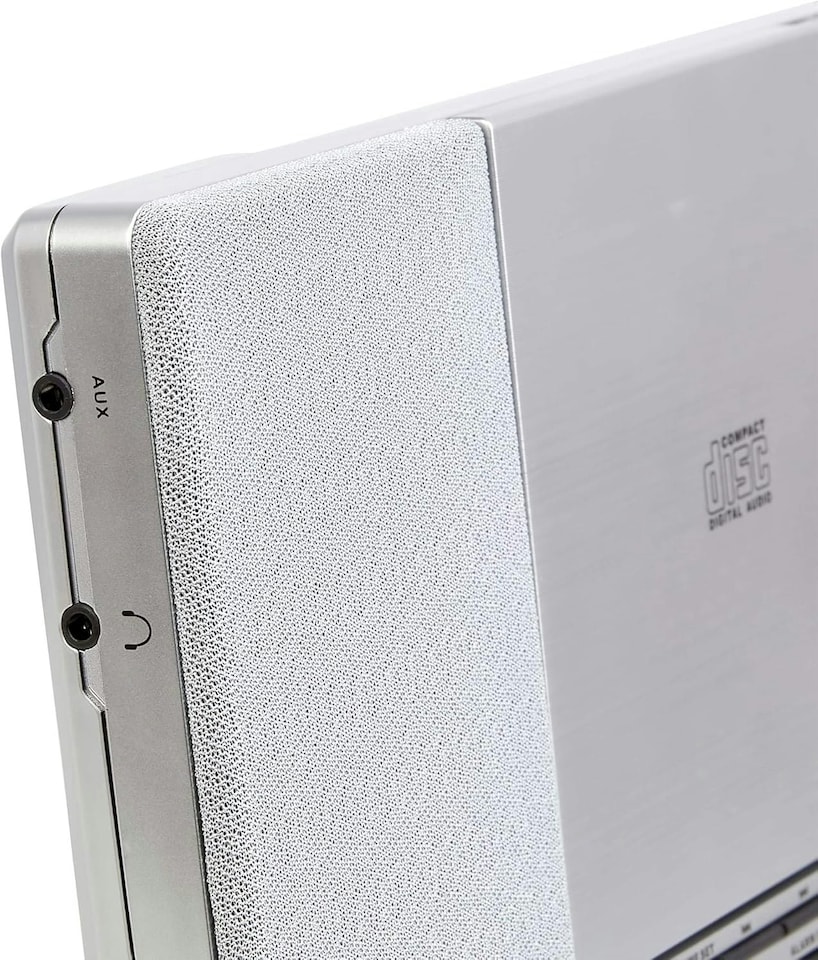 image 1 of Denver MC-5220 CD Player For Home HiFi System - CD Player With Speakers & Radio - Mains Power, Clock Radio, Remote Control, Desktop Stand/Wall Mounted CD Player