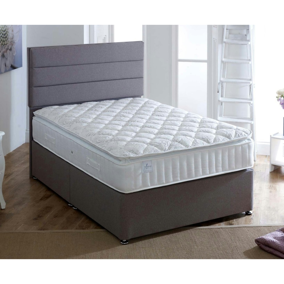 Pillow Top 1000 Pocket Medium Mattress 28cm Super King White | Super King