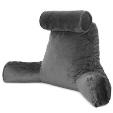 Dreamcatcher Deluxe XL Grey Reading Pillow Detachable Headrest, Shredded Memory Foam Cuddle Cuddle Cushion Backrest Arm Support | Grey | Grey | XL - Grey | 1