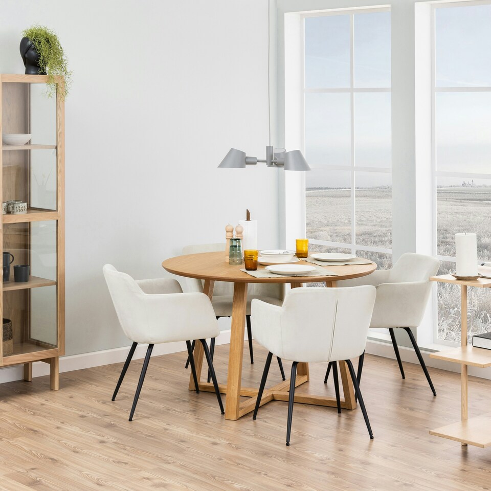image 1 of Malika Round Dining Table in Oak