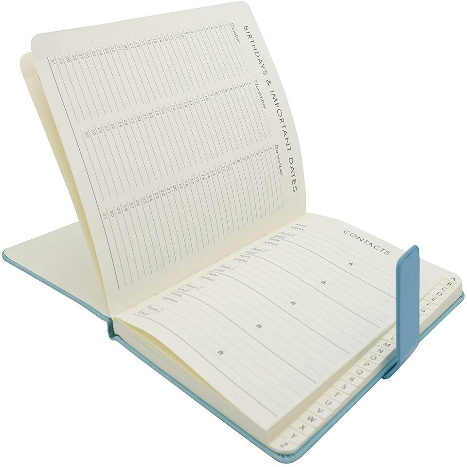 image 1 of A5 Navy Flowers Address Book With Magnetic Clasp