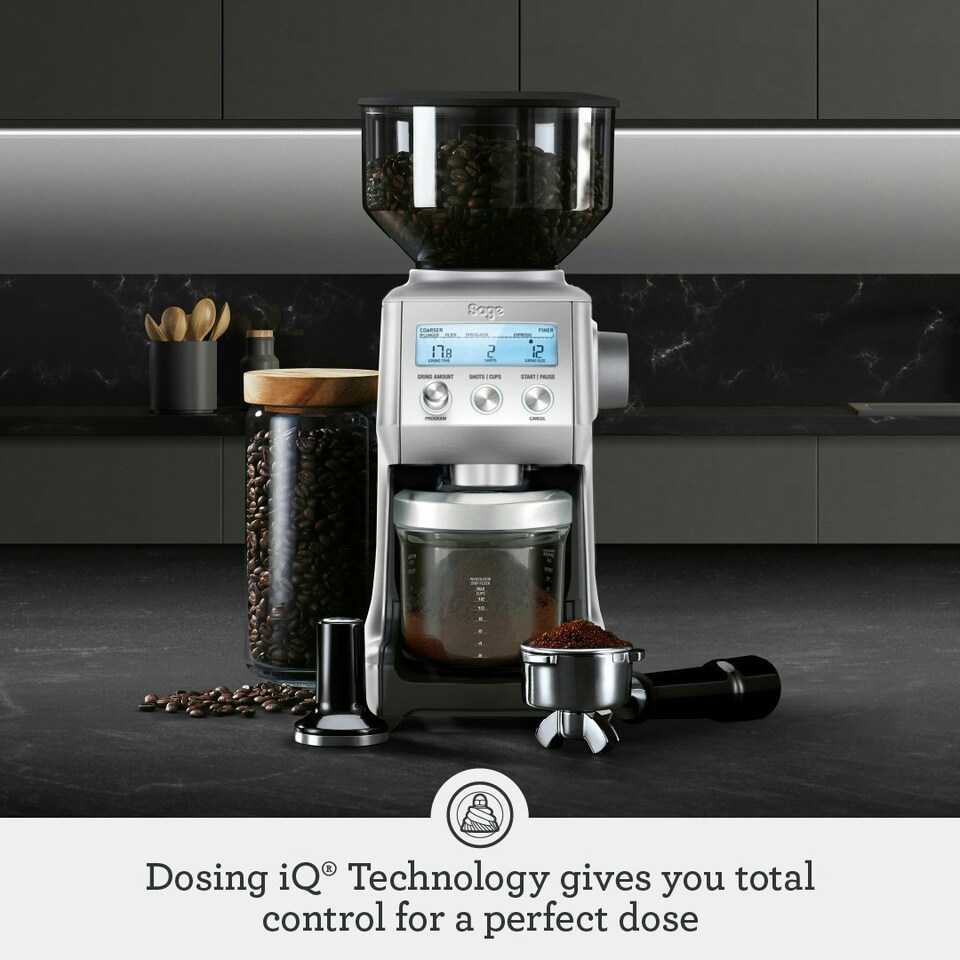 image 1 of Sage The Smart Grinder Pro, Conical Burr Coffee Grinder - Programmable, Automatic, Brushed Stainless Steel