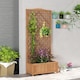 image 2 of Outsunny Garden Wooden Planter Box with Trellis Flower Raised Bed