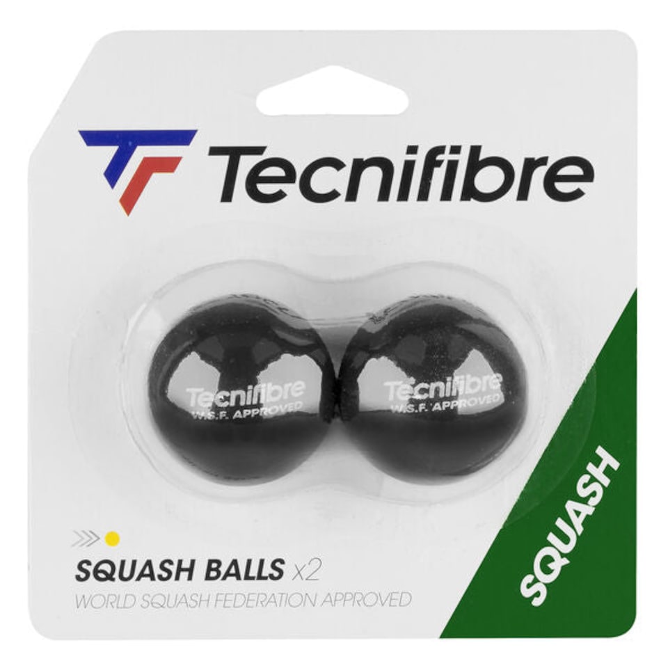 Tecnifibre Yellow Dot Squash Balls - Pack of 2 | Black | YELLOW | 4544
