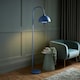image 2 of ValueLights Tilly Pastel Sky Blue Arched Dome Shade Metal Floor Lamp & Bulb | Blue