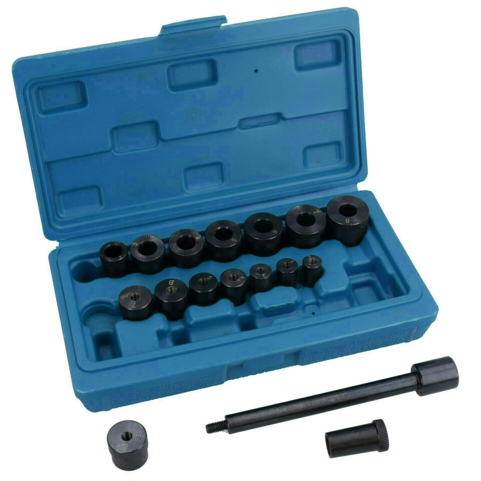 image 1 of 17pc Universal Clutch Fly Wheel Aligning Car Van Mechanics Kit Alignment TE136