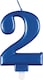 image 2 of Metallic Blue Number 2 Birthday Candle