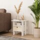 image 2 of 2-Tier 1- Drawer Wooden Side Table | White | White & Cream | 1