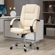 image 2 of Vinsetto Office Chair, PU Leather Desk Chair with 13cm Soft Padded Seat and Backrest, Swivel Chair with Adjustable Height and Rolling Wheels, Beige