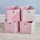 image 2 of Foldable Canvas Storage Folding Box Fabric Cube Cloth Bag 4 Piece Set | Pink