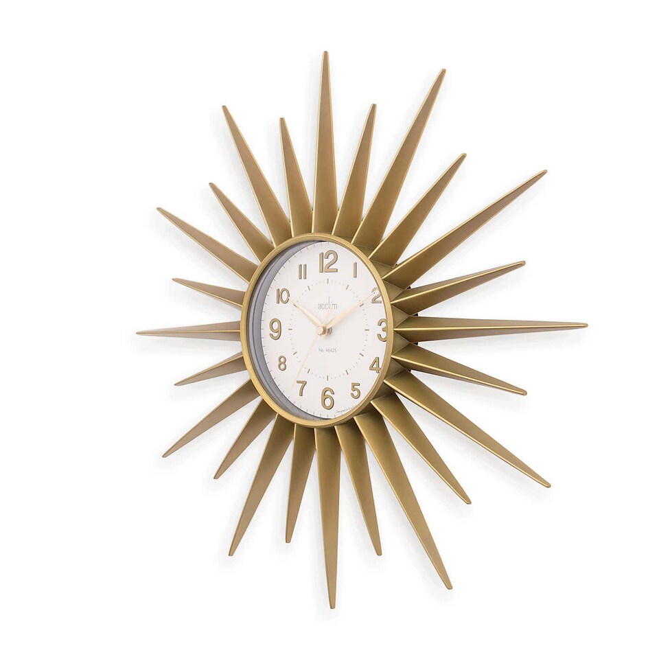image 1 of Acctim Stella Wall Clock Sunburst StarBurst Quartz Retro Spoke 43cm