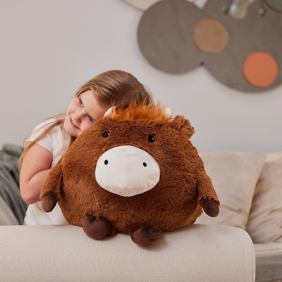 image 1 of Warmies Supersized Cushion, Highland Cow