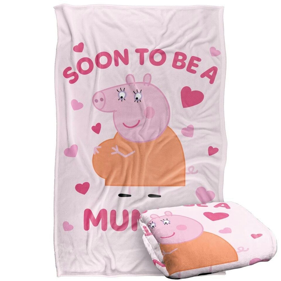 image 1 of Peppa Pig Soon To Be Mummy Pig Blanket - White - One Size