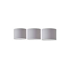 ValueLights 3 Pack Modern Grey Drum Pendant Ceiling Light Shades With Diffusers
