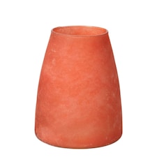 Recycled Cloudy Frosted Glass Flower Vase - Earthy Clay- H20 x W17cm