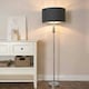 image 1 of ValueLights Marissa Chrome Stacked Ball Floor Lamp with Charcoal with Chrome Inner Lamp Shade and LED Bulb