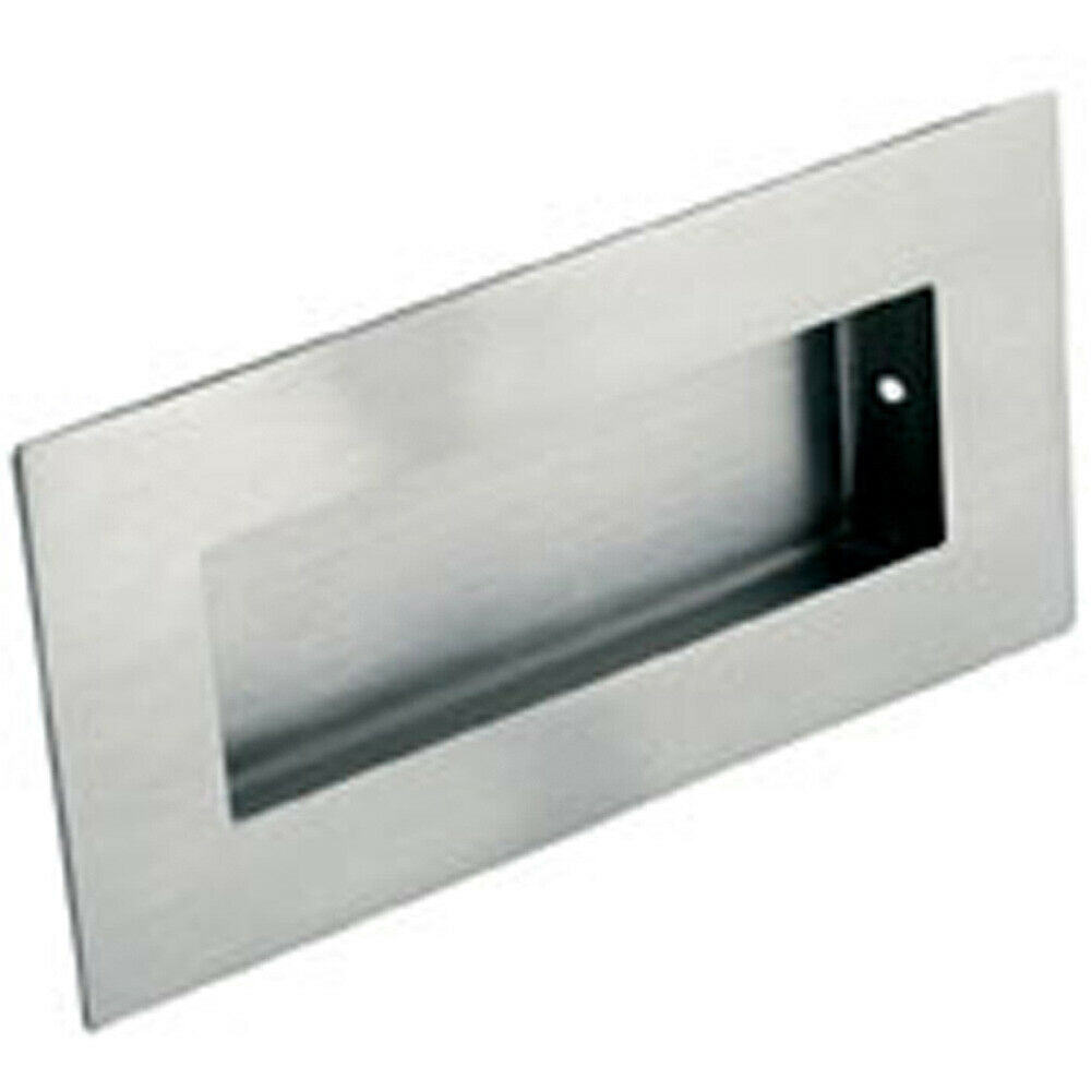 Loops Low Profile Recessed Flush Pull 102 x 51mm 10mm Depth Satin Stainless Steel in Metallics