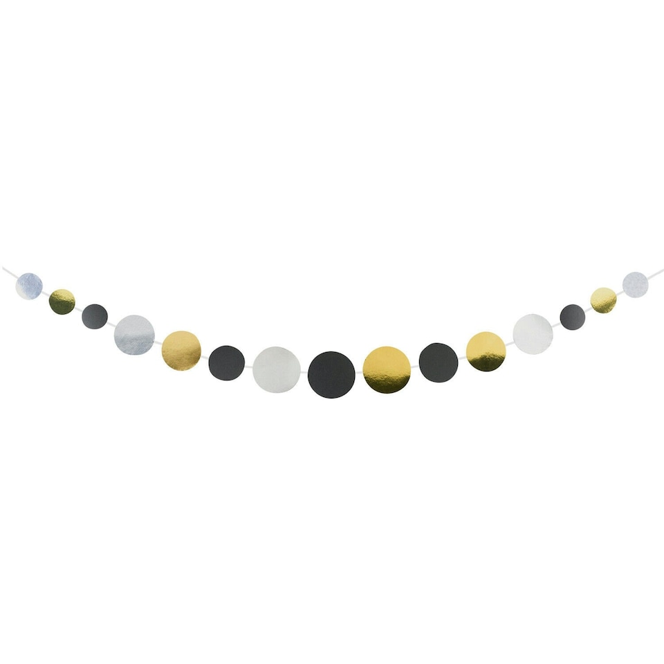 Amscan Disc New Years Eve Garland - Gold/Silver/Black - One Size