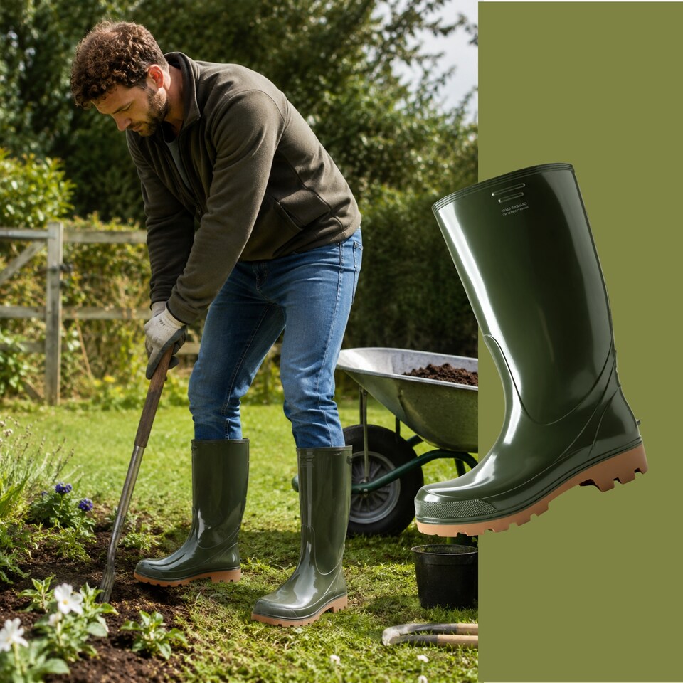 image 1 of Grander Men's PVC Work Wellies Olive Green EU42