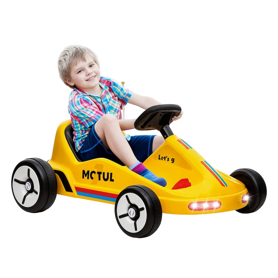image 1 of AIYAPLAY 6V Electric Go Kart w/ Music, Light, Horn, for 3-5 Years, Yellow