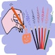 image 4 of 12 Pack of 6 Pieces Halloween Colored Pencils 9cm