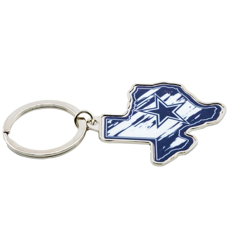 image 1 of Dallas Cowboys State Keyring - Blue/White - One Size