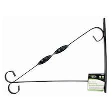 Green Blade Powder-Coated Steel Hanging Basket Bracket - 30.5cm - Black