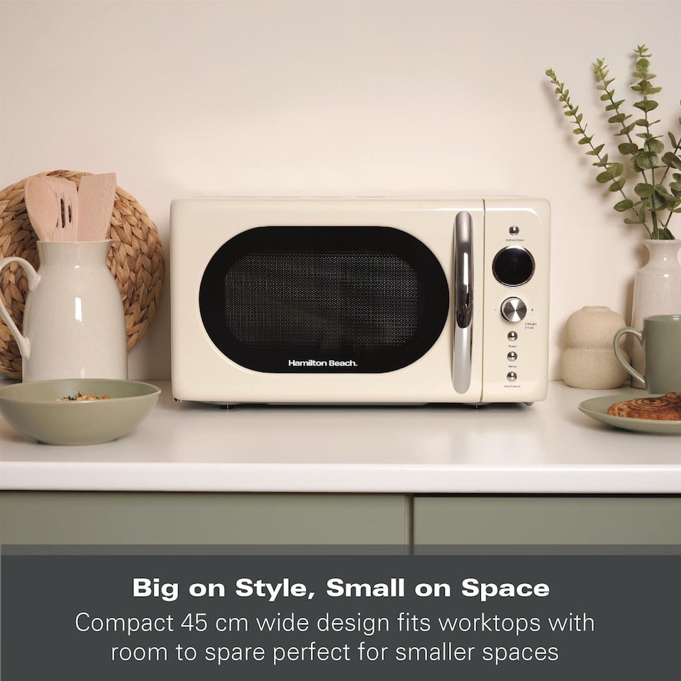 image 1 of Hamilton Beach 20L Retro Cream Microwave