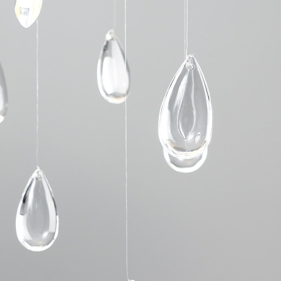 image 1 of ValueLights Children's White Rain Cloud Acrylic Raindrop Pendant Shade | White